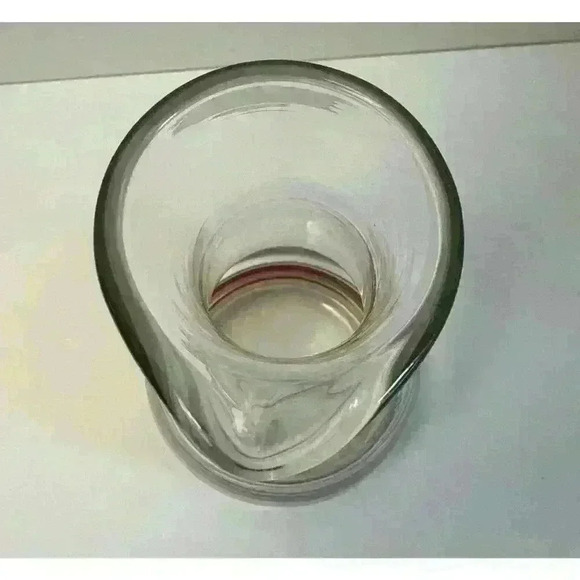 Vintage Glass decanter with cranberry and yellow colored bands on base Beautiful - Picture 6 of 9